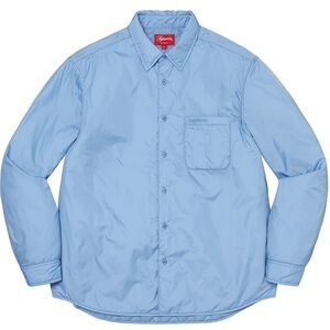 Supreme Nylon Filled Shirt Jacket in Slate Blue